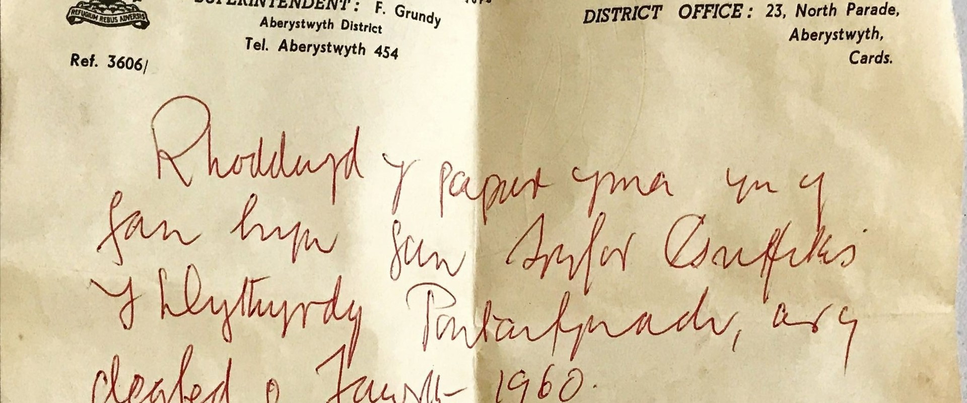 Note Left By Trefor Grifiths